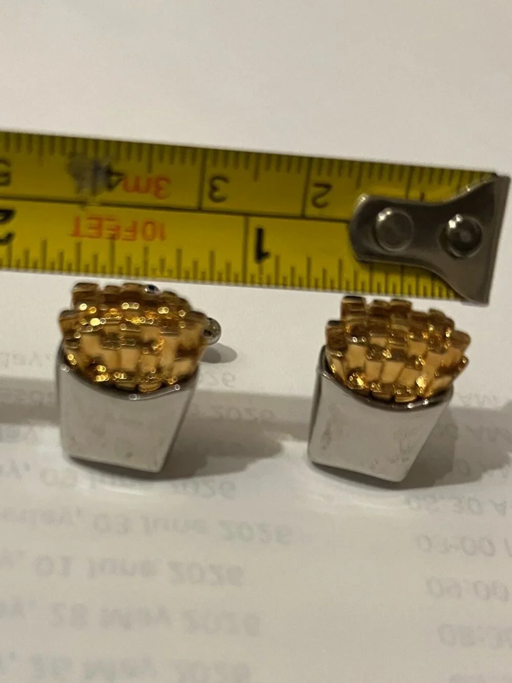 Cufflinks - French Fry Cufflinks (Cuff Links) Set Novelty Food Men Accessories